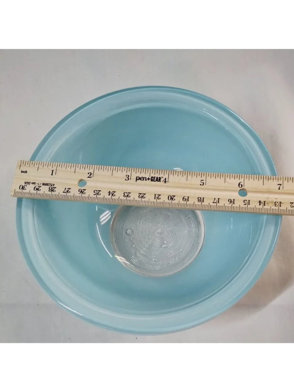 Vintage 1980s Pyrex No. 322 powder blue Mixing Bowl 8